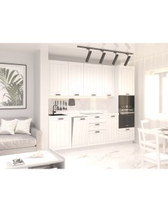 Кухонный гарнитур угловой Прага 2700 мм белый дерево Furniture_mos