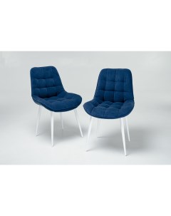 Комплект стульев 700 2 шт синий ножки белые Brendoss