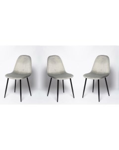Комплект стульев для кухни Ла Рум XS2441 3 шт серый велюр La room