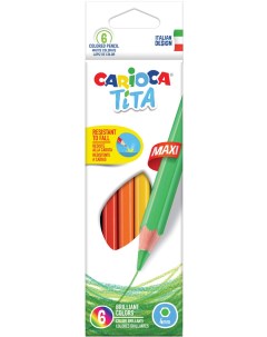 Набор карандашей цветных TITA MAXI пластик 6 цв шестгранные с европодвесом Carioca