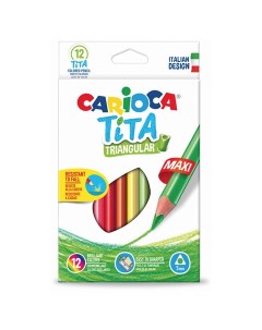 Набор крупных карандашей цветных пластиковых Tita Maxi 12 цв в картонной коробке Carioca