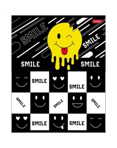 Тетрадь А5 48 листов клетка Happy smile обложка мелованный картон матовая лами Hatber