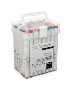 Набор художественных маркеров 48 цветов SKETCH ART Макси в пенале Bruno visconti