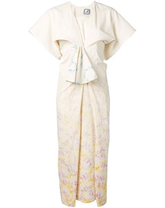 Anntian платье с принтом и сборкой один размер нейтральные цвета Anntian