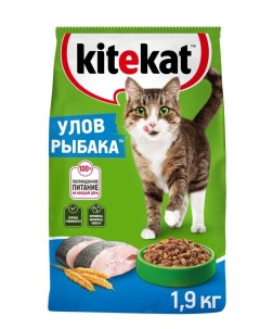 Сухой полнорационный корм для взрослых кошек Улов рыбака 15 кг Kitekat