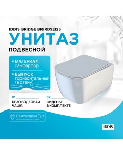 Унитаз Bridge BRIRDSEi25 подвесной с сиденьем Микролифт Iddis