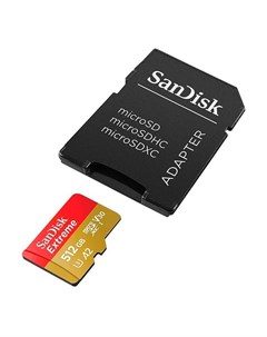 Карта памяти 512Gb MicroSD A2 V30 UHS I Class 3 SDSQXAV 512G GN6MA с переходником под SD Sandisk
