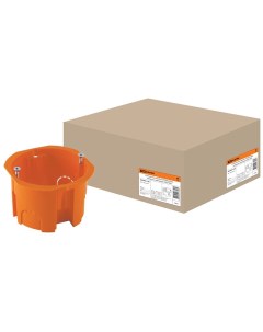 Коробка установочная пластик скрытая диаметр 65х45 мм в бетон с саморезами оранжевая IP20 SQ1402 112 Tdm еlectric
