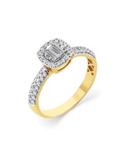 Кольцо с 46 бриллиантами из жёлтого золота Мастер бриллиант