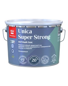 Лак алкидно уретановый яхтный Unica Super Strong основа EP бесцветный 9 л полуматовый Tikkurila