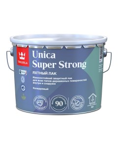 Лак алкидно уретановый яхтный Unica Super Strong основа EP бесцветный 9 л высокоглянцевый Tikkurila