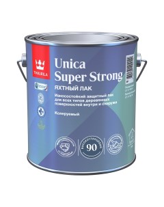 Лак алкидно уретановый яхтный Unica Super Strong основа EP бесцветный 2 7 л высокоглянцевый Tikkurila