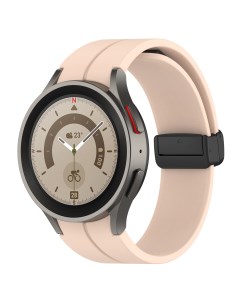 Силиконовый ремешок для Galaxy Watch 4 5 6 S черная застежка светло розовый Samsung