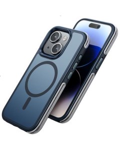 Чехол для iPhone 15 PC TPU Магнитный MagSafe AS5 синий Hoco