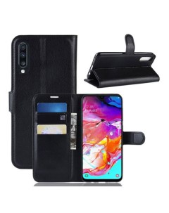 Чехол Wallet для смартфона Samsung Galaxy A70 черный Printofon