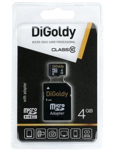 Карта памяти Micro SDHC 4Гб 4GB microSDHC Digoldy