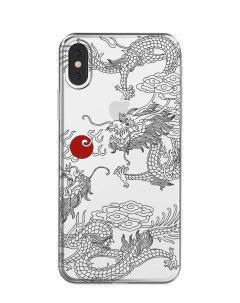 Силиконовый чехол для iPhone XS X Японский дракон инь аниме Mcover