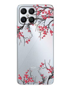 Силиконовый чехол для Honor X8 Сакура цветущая Mcover