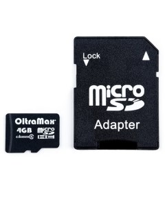 Карта памяти Micro SDHC 4Гб MicroSDHC 4GB Class4 Oltramax