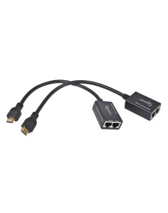 Адаптер HDMI 2xRJ45 M F 0 3м Black DEX HDMI 01 Cablexpert