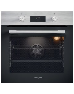 Встраиваемый электрический духовой шкаф MAGNETE 60 IX серебристый черный Крона