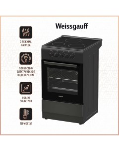 Электрическая плита WES E2V05 B черный Weissgauff