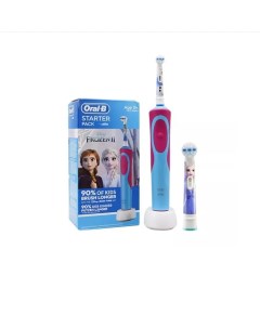 Электрическая зубная щетка Vitality Kids Холодное сердце Starter Pack голубая Oral-b