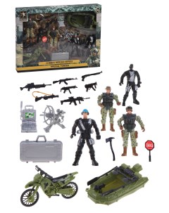 Набор солдатиков с техникой и оружием Военный 18 предметов коробка 2089 Наша игрушка