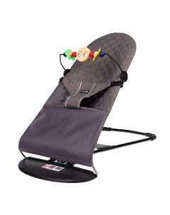Шезлонг детский кресло качалка с игрушками для новорожденных цвет серый Крошка я