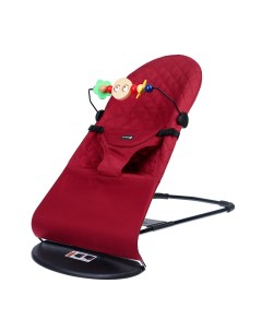 Шезлонг детский кресло качалка с игрушками для новорожденных цвет бордовый Крошка я