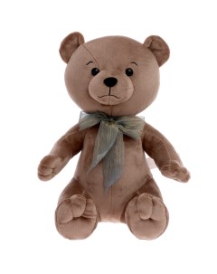 Мягкая игрушка Медведь Эдди с бантом цвет бежево серый 30 см Kult of toys