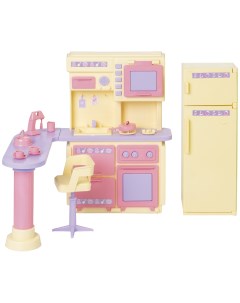 Мебель для кукол Кухня Маленькая принцесса Желтая Огонек