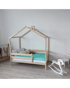 Детская кровать домик Ми Густа Futuras из массива дерева без покраски без ящиков Mi-gusta