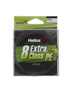 Леска плетеная Extra Class 8 PE Braid 0 1 мм 135 м 5 5 кг green Helios