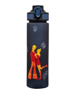 Спортивная бутылка для воды Flip Бременские музыканты Трубадур и принцесса 700 ml синяя Sber