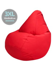 Кресло мешок Экокожа Красный 3XL 135x90 Папа пуф