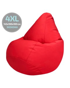 Кресло мешок Экокожа Красный 4XL 145x100 Папа пуф