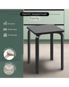 Табурет Family квадратный черный Мебелик