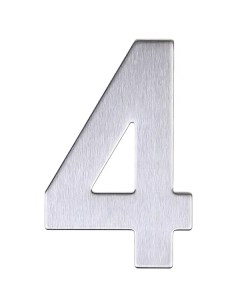 Цифра 4 для дверей серебро Nobrand