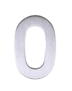 Цифра 0 для дверей серебро Nobrand