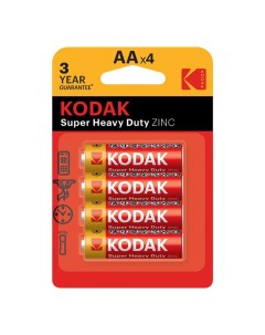 Батарейки Super Heavy Duty Zinc AA 4 шт Kodak
