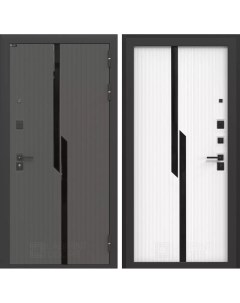 Входная дверь CARBON 880x2050 правая панель стекло черн фацет ФЛС 570 белый софт Labirint