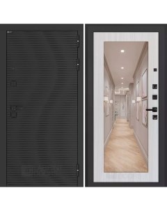 Входная дверь в квартиру VOLCANO 880x2050мм левая с зеркалом 18 сандал белый Labirint