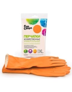 Хозяйственные универсальные перчатки оранжевые р XL 6487 Fun clean