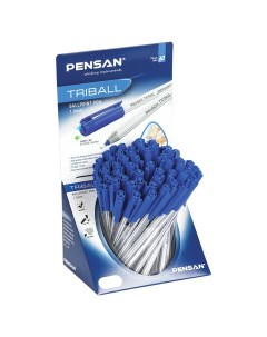 Ручка шариковая узел 1 мм синяя Triball Pensan