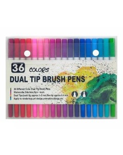 Маркеры художественные Dual Tip Pens двухсторонние кисть и линер 36 цветов 00377 Brush