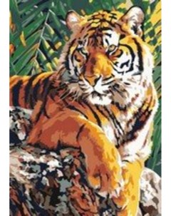 Картина по номерам на картоне 20 28 5 см Тигр на камне Лори