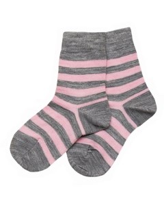 Носки женские Серо розовая полоска Wool & cotton