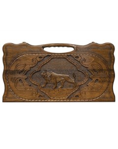 Нарды резные Лев 3, с ручкой 60 kh046-6 Haleyan