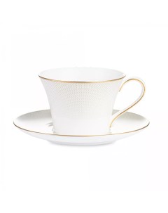 Чашка чайная с блюдцем Золотая паутина 270 мл фарфор костяной Narumi